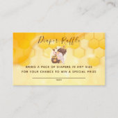Gnome Honeycomb Diaper Baby shower Raffle Visitekaartje (Voorkant)