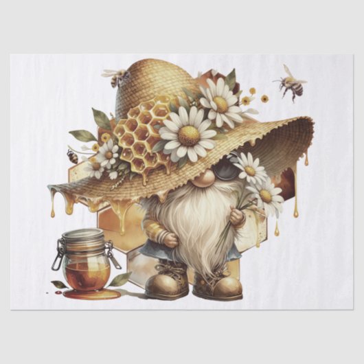 Gnome, Honingraat en Dasies Tissuepapier (Voorkant)
