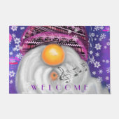 Gnome in het Paarse Pet Zing een kerstliedje welko Deurmat (Voorkant)