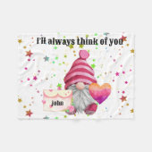 Gnome in love with rainbow heart fleece deken (Voorkant (Horizontaal))