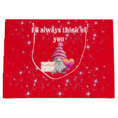 Gnome in love with rainbow heart groot cadeauzakje (Voorkant)