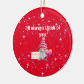 Gnome in love with rainbow heart keramisch ornament (Links)