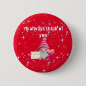 Gnome in love with rainbow heart ronde button 5,7 cm (Voorkant)