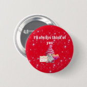 Gnome in love with rainbow heart ronde button 5,7 cm (Voorkant /achterkant)