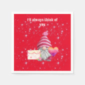 Gnome in love with rainbow heart servet (Voorkant)