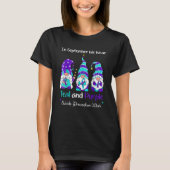 Gnome In September We Wear Teal And Purple Suicide T-shirt (Voorkant)