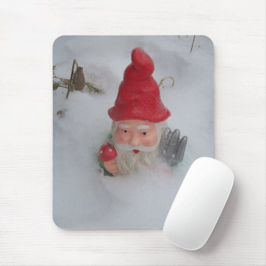 Gnome in sneeuw muismat (Met muis)