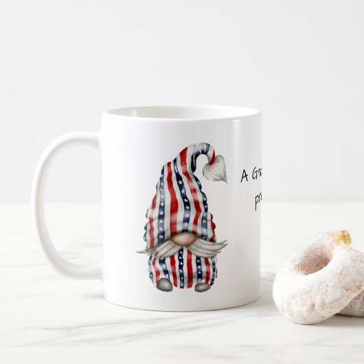 Gnome in sterren in stripes koffiemok (Met donut)