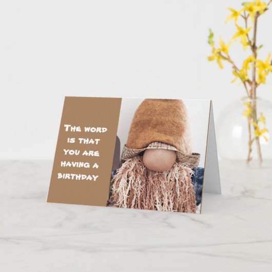 GNOME IS BLIJ DAT HET JOUW **16e** VERJAARDAG IS Kaart (Gele Bloem)