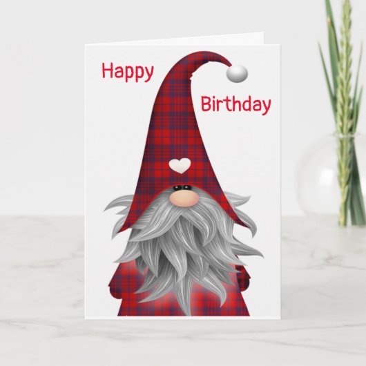 GNOME IS GEVULD MET **HAPPY BIRTHDAY* WISHES KAART (Voorkant)