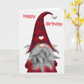 GNOME IS GEVULD MET **HAPPY BIRTHDAY* WISHES KAART (Gele Bloem)