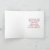 "GNOME IS HELEMAAL VERLICHT VOOR DE VAKANTIE" FEESTDAGEN KAART (Binnen)