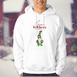 Gnome is waar de koffie is | Schattigee kerst Hoodie