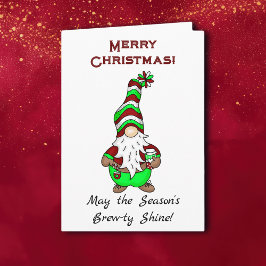 Gnome is waar de koffie is | Schattigee kerst Kaart