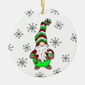 Gnome is waar de koffie is | Schattigee kerst Keramisch Ornament (Voorkant)
