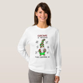 Gnome is waar de koffie is | Schattigee kerst T-shirt (Voorkant volledig)