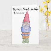 Gnome is waar het hart Wenskaart is Kaart (Gele Bloem)