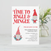 Gnome Jingle Mingle Fun Kerstfeest Kaart (Staand voorkant)