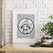 Gnome kan Mandala volwassen kleuring bloeien Poster