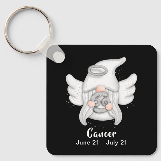 Gnome Kanker Astrologie Teken Engel Sleutelhanger (Voorkant)