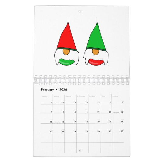 Gnome kerst Bauble Kalender (Feb 2026)