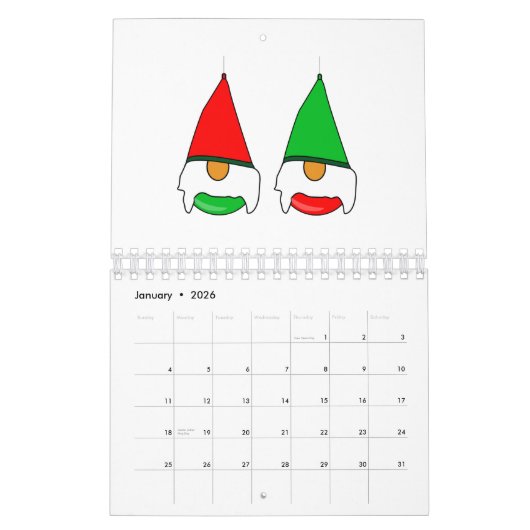 Gnome kerst Bauble Kalender (Jan 2026)