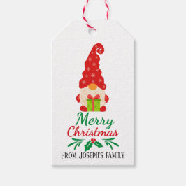 Gnome kerst cadeaulabel