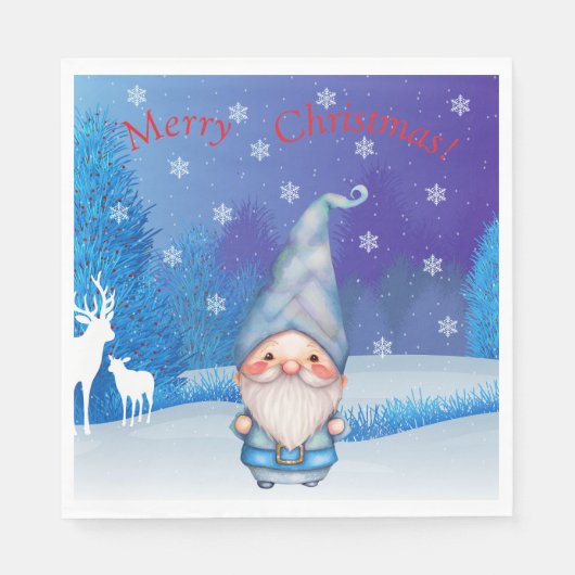 Gnome Kerst Papier servet (Voorkant)