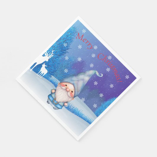 Gnome Kerst Papier servet (Hoek)