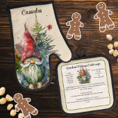 Gnome Kerst Recept Keepsake Cookies Ovenwant & Pannenlap Set