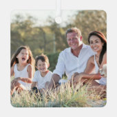 Gnome Kerst sneeuwfoto Metalen Vierkant Ornament (Achterkant)