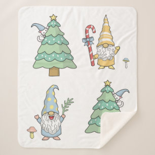 Gnome kerstbomen Modern Simple Sherpa Blanket Deken