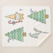 Gnome kerstbomen Modern Simple Sherpa Blanket Sherpa Deken (Voorkant (horizontaal))