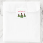 Gnome Kerstboom Buffalo Check Retouradres Vierkante Sticker (Tas)