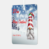 Gnome Kerstboom Snow Metal Square Ornament (Voorkant links)