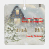 Gnome Kerstboom Snow Metal Square Ornament (Achterkant)