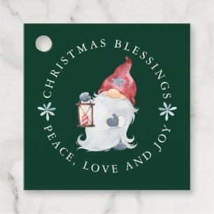 Gnome kerstcadeautjes Peace Love Joy Bedankjes Labels