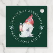 Gnome kerstcadeautjes Peace Love Joy Bedankjes Labels (Achterkant)