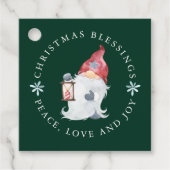 Gnome kerstcadeautjes Peace Love Joy Bedankjes Labels (Voorkant)