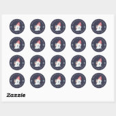 Gnome kerstcadeautjes Peace Love Joy Ronde Sticker (Vel)