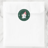 Gnome kerstcadeautjes Peace Love Joy Ronde Sticker (Tas)