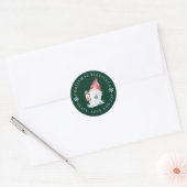 Gnome kerstcadeautjes Peace Love Joy Ronde Sticker (Envelop)
