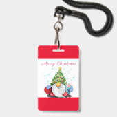 Gnome Kerstfeest Badge (Achterkant met lanyard)