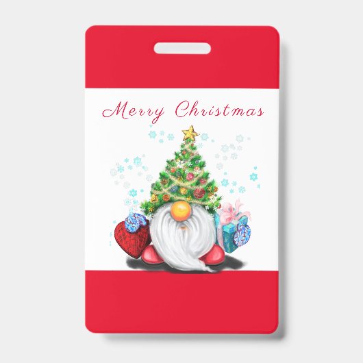 Gnome Kerstfeest Badge (Voorzijde)