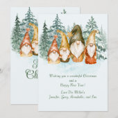 Gnome kerstfeestdag Kaart (Voorkant / Achterkant)