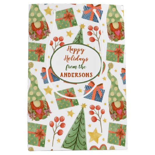 Gnome kerstliefdespatroon medium cadeauzakje (Voorkant)