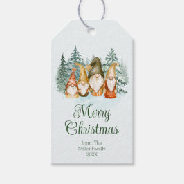Gnome Kerstmis Cadeaulabel