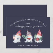 Gnome Kerstmis Feestdagenkaart (Voorkant / Achterkant)