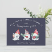 Gnome Kerstmis Feestdagenkaart (Staand voorkant)