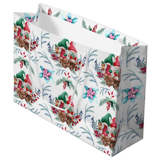 Gnome Kerstmis Groot Cadeauzakje (Voorkant Gekanteld)